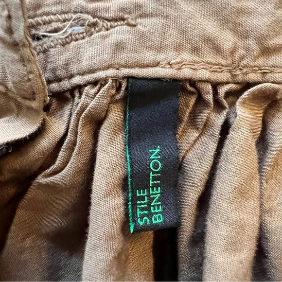 United Colors Of Benetton 100% Cotton Brown Full Skirt - Picture 5 of 9